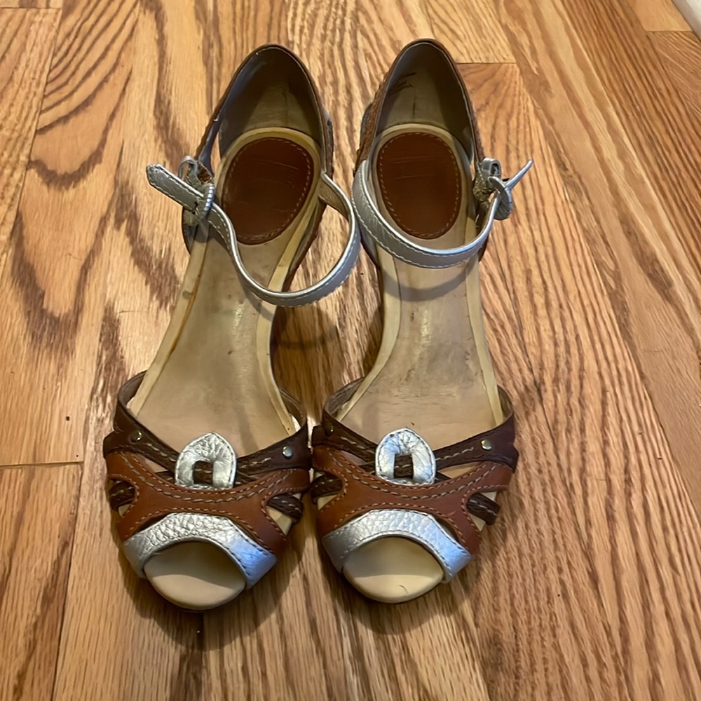 Frye kitten heel sandals.